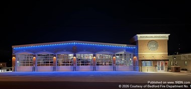 Bedford Fire Department Illuminates Station Blue in Honor of Fallen State Police Corporal