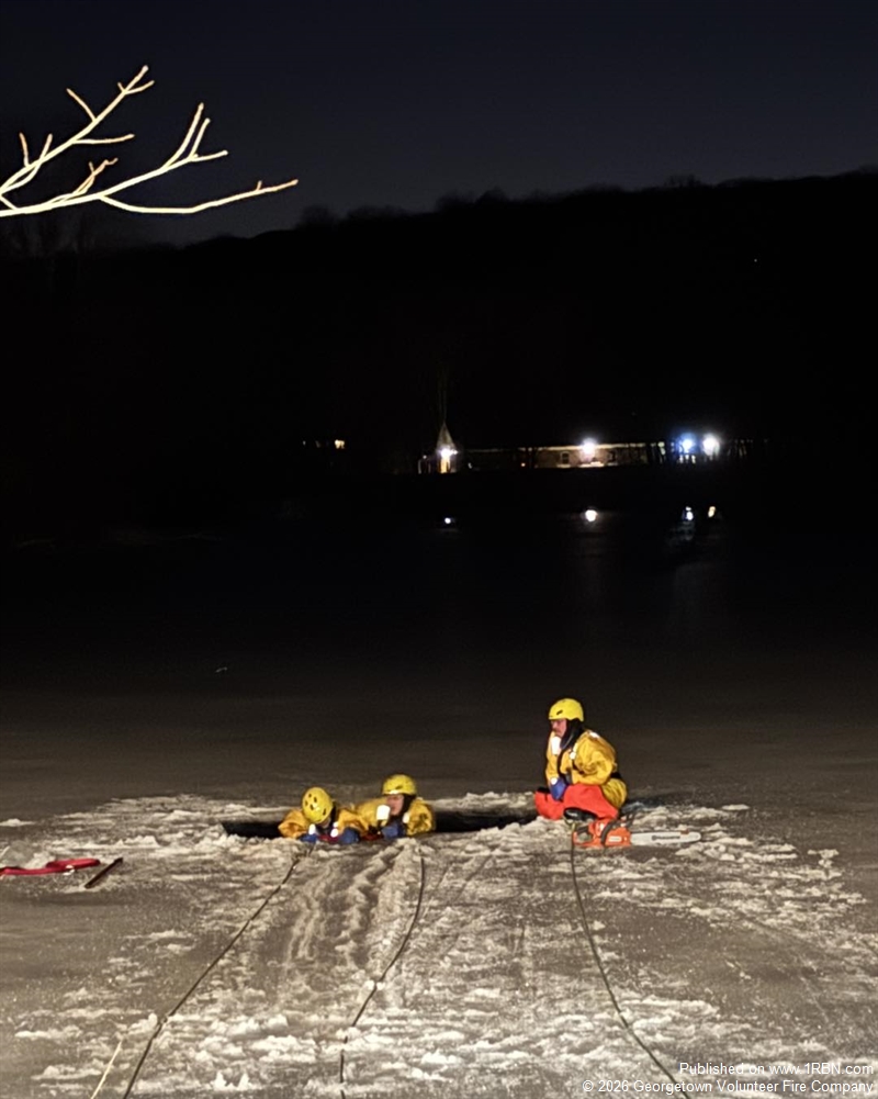 Cold Water Rescue Training Underway at Mill Pond