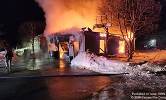 Bantam, Washington, and Northville Crews Respond to Garage Fire