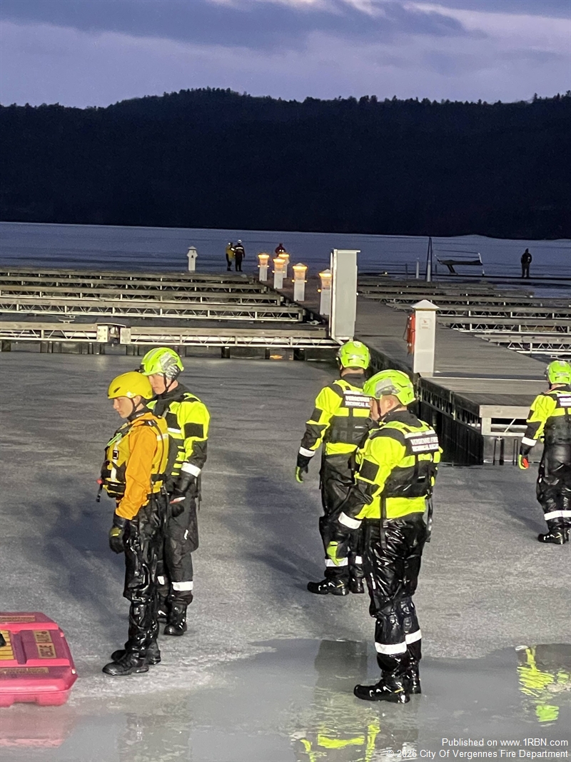 Vergennes Fire Department Conducts Ice Water Rescue Training