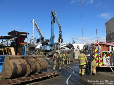 Burning debris in Jersey City