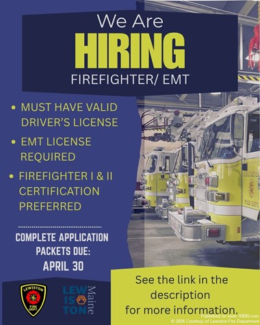 Lewiston Fire Department Recruiting Firefighter/EMT Candidates