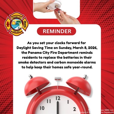 Panama City Fire Department Urges Residents to Change Alarm Batteries for Daylight Saving Time