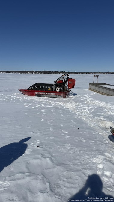 Clayton Air Boat Assists in Possible Ice Rescue Search