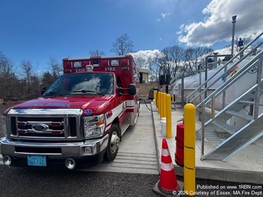Essex Fire Ambulance Marks First Fuel Stop at New Town Depot