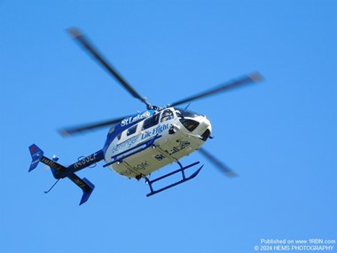 Geisinger Life Flight 6 taking off from a landing zone