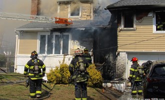 Hewlett Fire Dept. Combats Afternoon House Fire