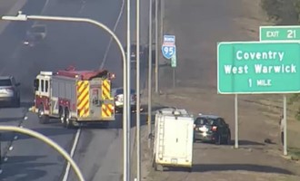 Tanker 23 and Ladder 25 Handle Highway Fire Incident