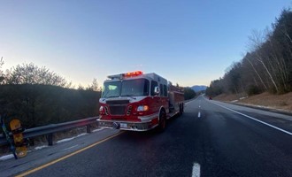 CTFD Assists Woodstock Fire Department With Evening Bus Fire