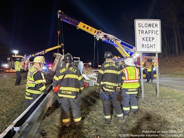 Emergency Crews in Hawleyville Respond to Overnight Rollover and Afternoon Car Fire