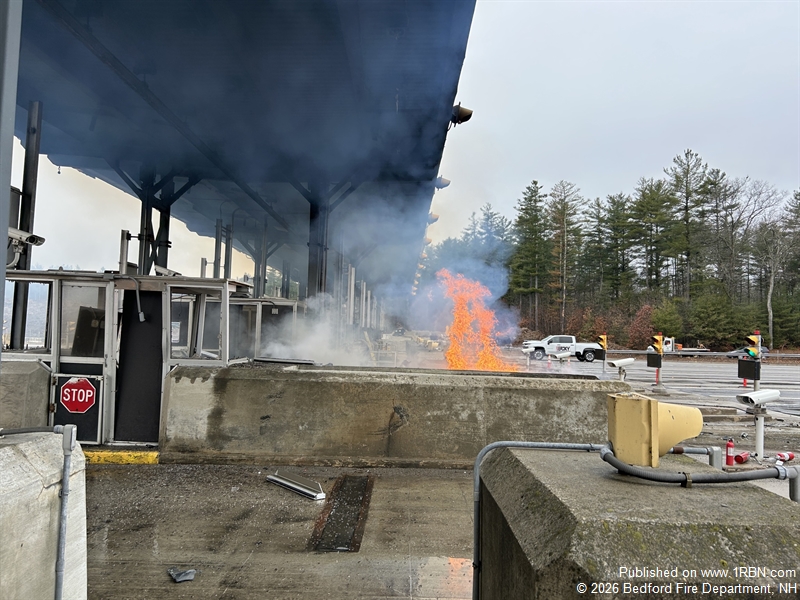 Multi Agency Response Controls Electric Vehicle Fire at Toll Plaza Crash