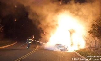 Ansonia Fire Department Quickly Controls Overnight Car Fire