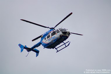 Geisinger Life Flight 3 landing at the Larksville helipad