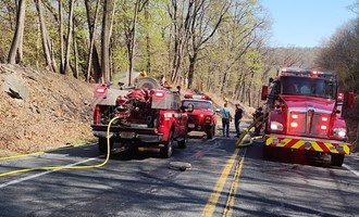 Crews Contain Multiple Brush Fires Along County Line Roadway