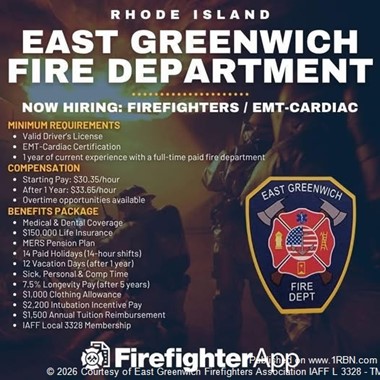 East Greenwich FD Extends Hiring Deadline to April 17
