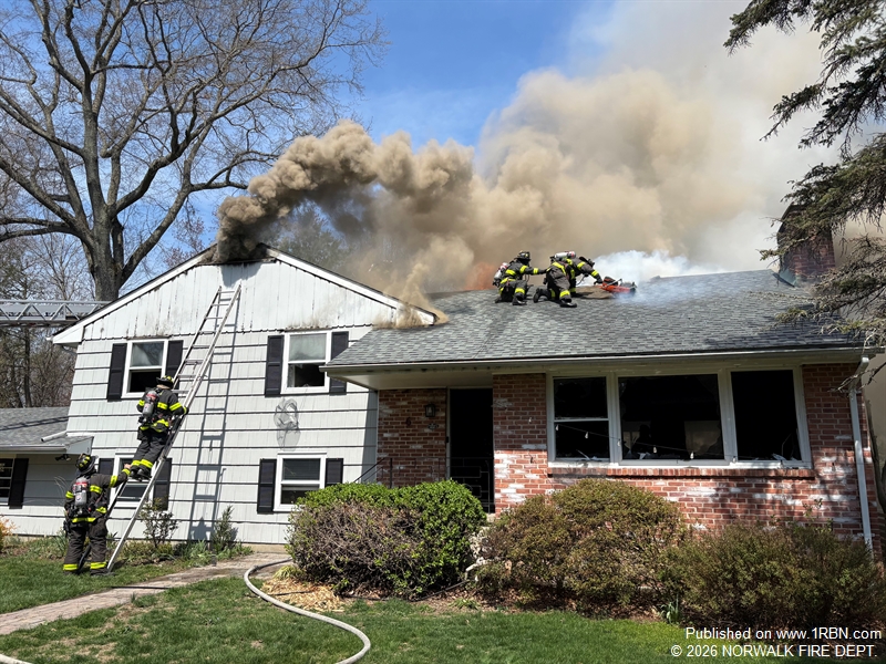 Three-Alarm House Fire in Norwalk Displaces Residents, One Dog Perishes