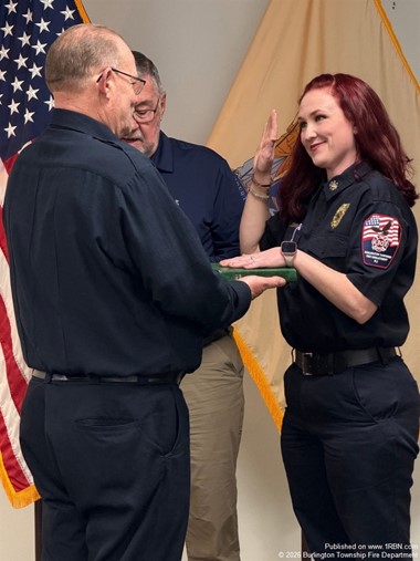 Ashley Johnson Sworn In as Burlington Township’s New Fire Official