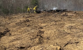 Multi-Department Effort Tames Stubborn Brush Fire on Evan’s Road