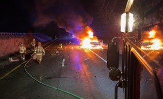 Vehicle Fire on I-91 Contained Following Crash Response