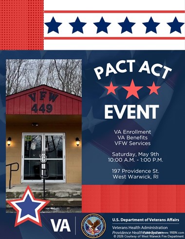 PACT Act Event Set for West Warwick Veterans on May 9