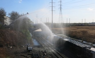 Large Emergency Response in North Bergen for Train Derailment