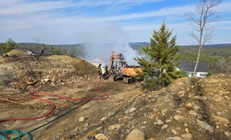 Rindge Crews Respond to Excavator Fire with Injury