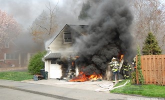 Exterior Fire Extends to Garage in Closter