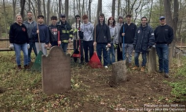 Eaton’s Neck Juniors Clean Historic Cemetery