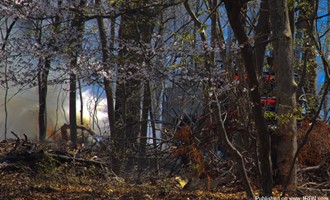 Coram FD Battles Afternoon Brush Fire