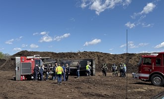 Tractor Trailer Tips Over at Scotts