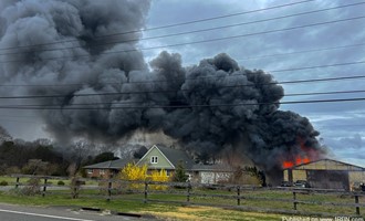 Brookhaven FD battles barn fire