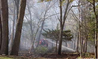 Multi-Department Response Contains Large Brush Fire on Gray Avenue in Yaphank
