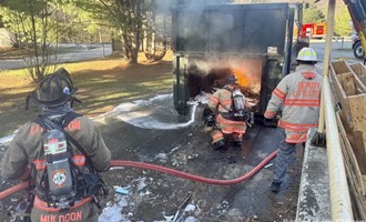 Crews Tackle Challenging Dumpster Fire at Transfer Station