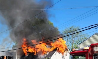 Late afternoon blaze destroys Saddle Brook home.