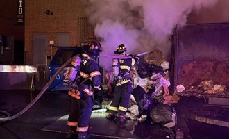Quick Knockdown Prevents Dumpster Fire from Spreading to Building