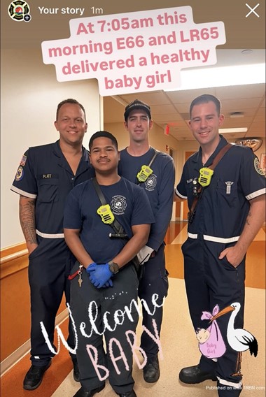 Palm Harbor Fire Rescue Engine 66 crew delivers baby!