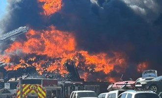 Regional Response Tackles Massive Scrap Yard Fire and Spreading Brush Blazes