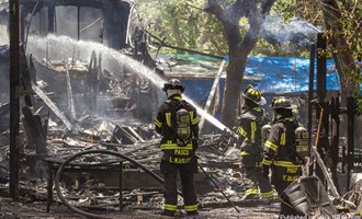 Fully involved RV