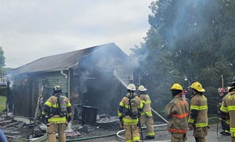 Garage Fire In The Borough Of Alburtis