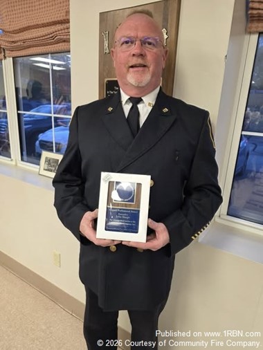 Firefighter Receives 2026 Unpaid Professional Award