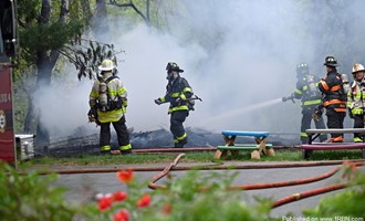 Large Shed Catches Fire in Weston