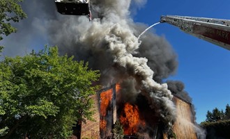 Mutual Aid Crews Operate at Norwood Fire Scene