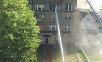 APARTMENT BUILDING BURNS IN EAST ORANGE