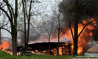 Border City shed fire