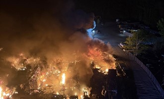 Kinnelon Firefighters Assisted at West Milford Junk Yard Fire