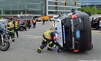 Waltham Officer Involved in Collision; Minor Injuries Reported