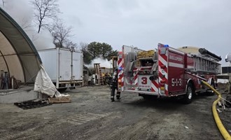 Bellport Firefighters Extinguish Commercial Property Debris Fire