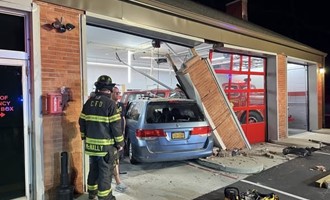 Vehicle Crashes Into Centerport Fire Station