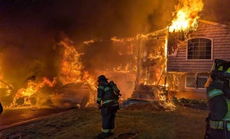Vehicle Fire Quickly Extends to Residence on Harned Road