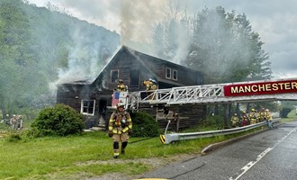 Manchester Firefighters Assist at East Dorset Structure Fire
